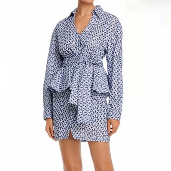 Derek Lam 10 Crosby Nalani Peplum Mini Shirtdress - Picture 2 of 7